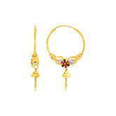 22K Gold Double Side Bali Earrings